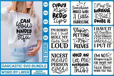Sarcastic SVG Bundle SVGs,Quotes and Sayings,Food & Drink,On Sale, Print & Cut SVG DesignPlante 503 