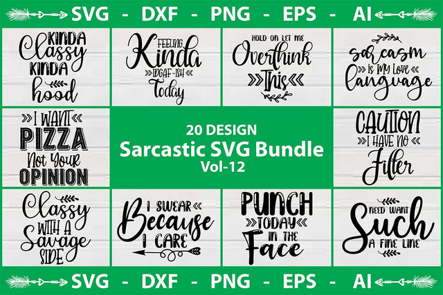 Sarcastic SVG Bundle Vol-12 SVG shah alam 