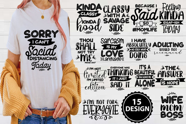 Sarcastic SVG Bundle Vol-15 SVG shah alam 