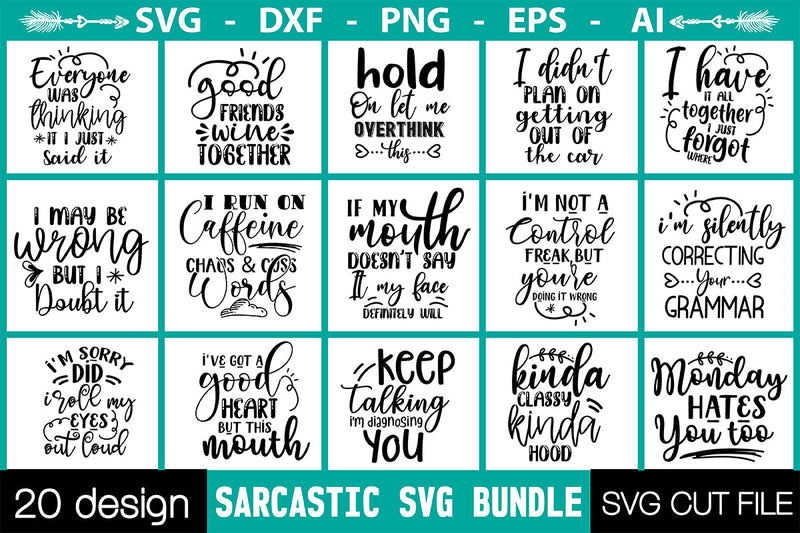 Sarcastic SVG Bundle vol-2 SVG Nbd161 