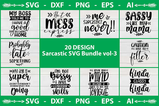 Sarcastic Svg Bundle vol-3 SVG shah alam 