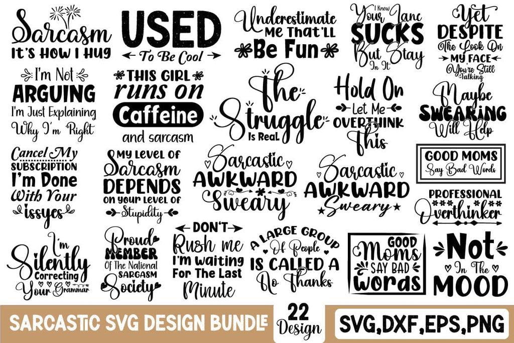 Sarcastic Svg design Bundle - So Fontsy