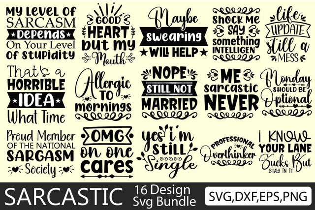 Sarcastic Svg Design Bundle SVG Angelina750 