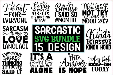 Sarcastic SVG Design Bundle SVG CraftingStudio 