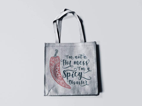 Sarcastic svg, Funny mom svg, Mom life svg, I'm not a hot mess I'm a spicy disaster, zentangle svg, funny quotes svg, chili svg, sarcasm svg SVG CutLeafSvg 