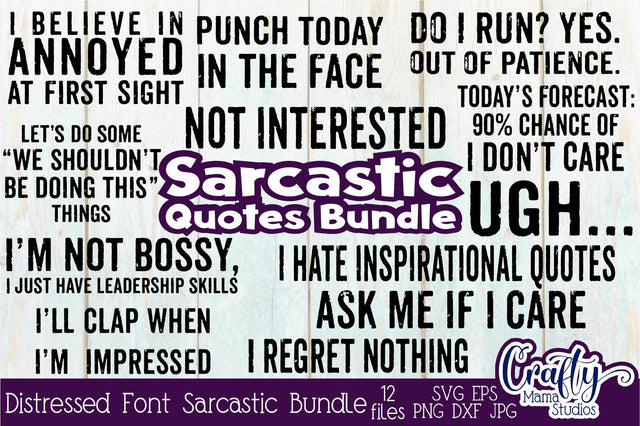 Sarcastic Svg - Funny Svg Bundle SVG Crafty Mama Studios 