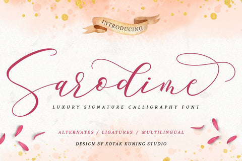 Sarodime Script Font Kotak Kuning Studio 