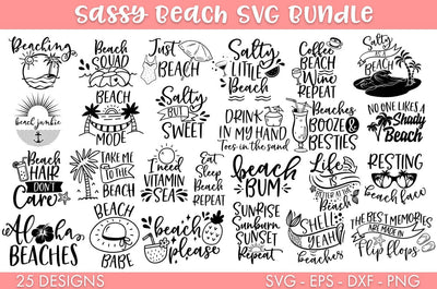 Sassy Beach Summer SVG Bundle Cut file SVG Freeling Design House 