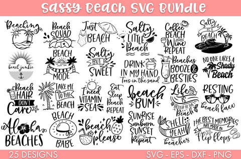 Sassy Beach Summer SVG Bundle Cut file SVG Freeling Design House 