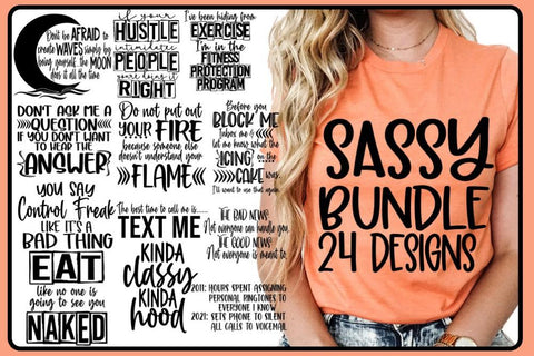 SASSY BUNDLE - 24 DESIGNS - SVG PNG EPS DXF SVG On the Beach Boutique 
