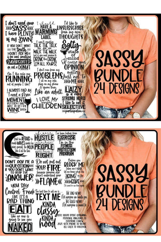 SASSY BUNDLE - 24 DESIGNS - SVG PNG EPS DXF SVG On the Beach Boutique 