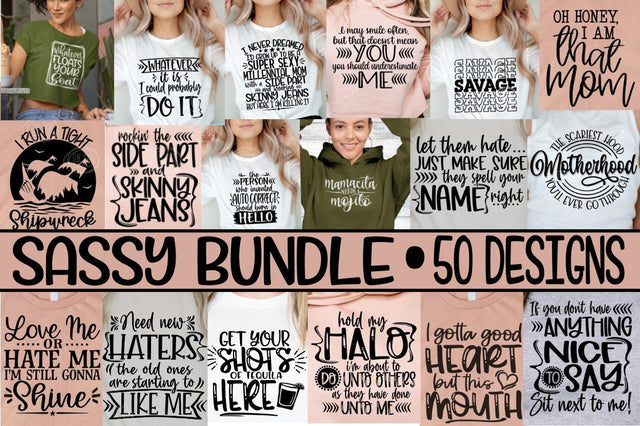 SASSY BUNDLE - 50 DESIGNS - SVG PNG EPS DXF SVG On the Beach Boutique 