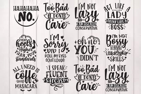 Sassy Bundle, Funny Quote Cut File Bundle, Sarcastic quote SVG bundle SVG Svgcraft 