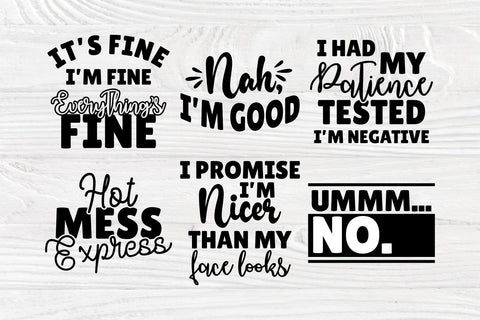 Sassy Bundle SVG, Sarcastic Svg Cut Files, Funny Quotes Svg, Sarcastic Quotes Svg, Svg Cut Files, Cricut & Silhouette Files, Shirt Designs SVG TonisArtStudio 