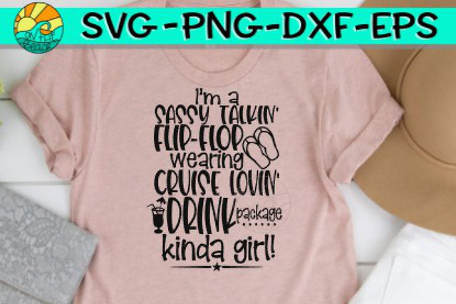 Sassy -Drink -Cruise - Flip Flops - SVG PNG EPS DXF SVG On the Beach Boutique 