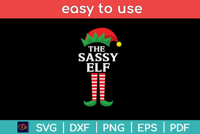 Sassy Elf Matching Family Group Christmas Svg Cutting File SVG Helal 