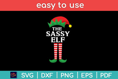 Sassy Elf Matching Family Group Christmas Svg Cutting File SVG Helal 