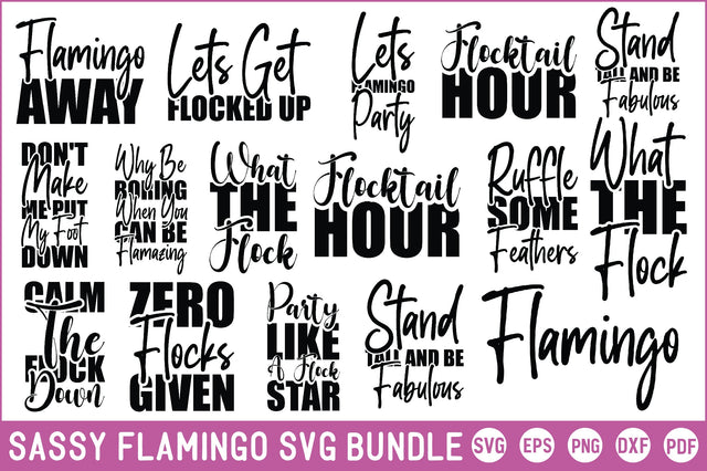 Sassy Flamingo Svg Bundle SVG Creativeart88 