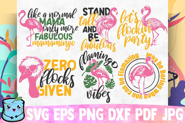 Sassy Flamingo SVG Bundle SVG MintyMarshmallows 