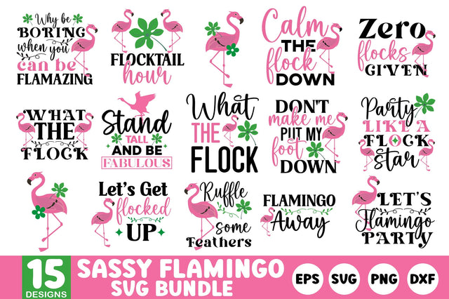 Sassy Flamingo SVG Bundle SVG SH_Tee store 