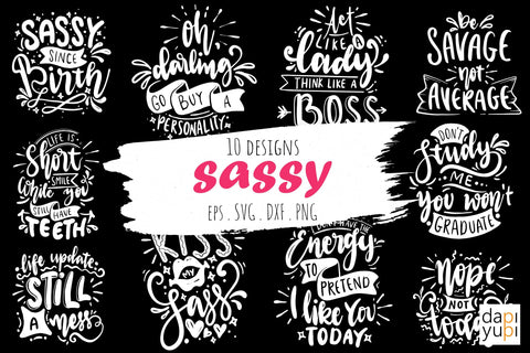 Sassy Lettering Quotes Bundle SVG dapiyupi store 
