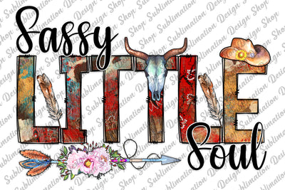 Sassy Little Soul Png, Western Png, Floral Arrow Png, Sassy Png, Bull Skull Png, Feather Png, Sublimation Designs Download, Digital Download Sublimation SublimationDesignShop 
