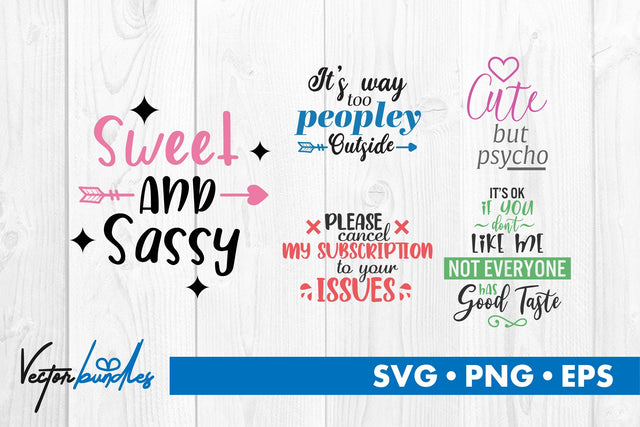 Sassy quote bundle svg SVG vectorbundles 