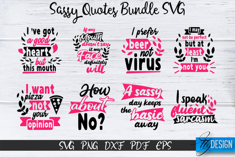 Sassy Quotes Bundle, Sassy SVG, Sarcastic Quotes SVG, vol.1 SVG Fly Design 