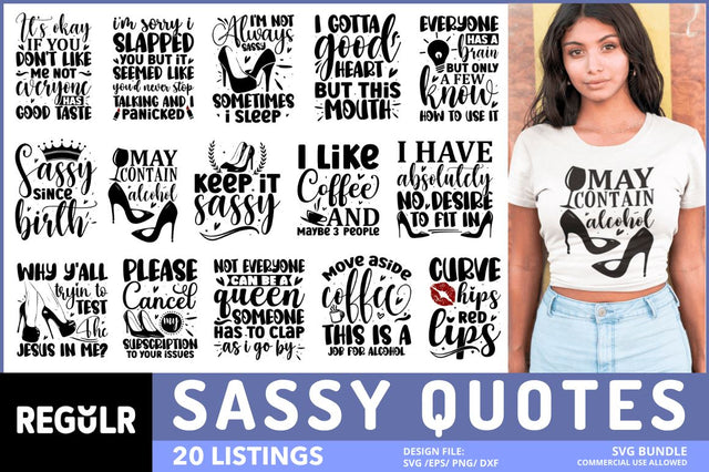 Sassy Quotes SVG Bundle SVG Regulrcrative 