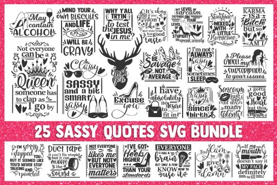Sassy SVG Bundle, funny quotes svg, funny svg sayings, southern svg, sarcasm svg, girl boss svg, mom svg, momlife svg, svg files for cricut SVG James 