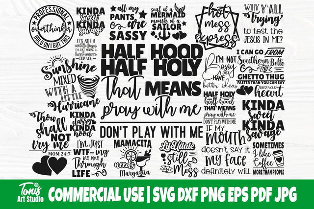 Sassy SVG Bundle, Funny Quotes Svg, Sarcastic Svg, Sarcasm Svg, Hot Mess Express, Svg Cut Files, Cricut & Silhouette Files, Svg, Dxf, Png SVG TonisArtStudio 