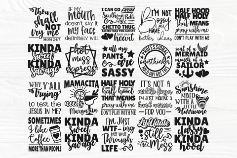 Sassy SVG Bundle, Funny Quotes Svg, Sarcastic Svg, Sarcasm Svg, Hot Mess Express, Svg Cut Files, Cricut & Silhouette Files, Svg, Dxf, Png SVG TonisArtStudio 