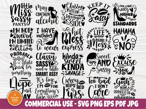 Sassy SVG Bundle, Sarcastic Svg, Sassy Quotes Svg SVG TonisArtStudio 
