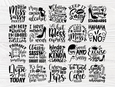 Sassy SVG Bundle, Sarcastic Svg, Sassy Quotes Svg SVG TonisArtStudio 