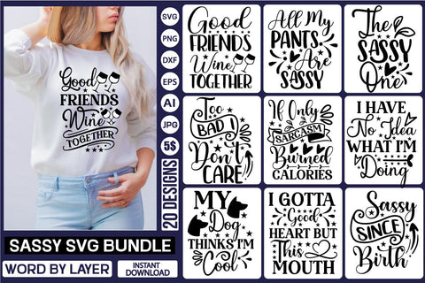 Sassy SVG Bundle SVGs,Quotes and Sayings,Food & Drink,On Sale, Print & Cut SVG DesignPlante 503 
