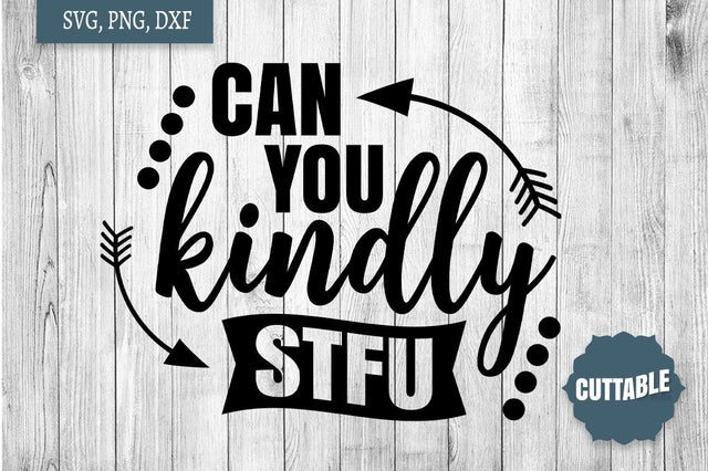 Sassy SVG, Can You Kindly STFU, Funny Sass Cut File, Funny quote svg SVG Cuttable 