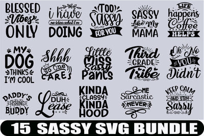 Sassy Wavy Quotes SVG Bundle, 25 Designs, Groovy Sassy Sayings SVG, Retro Sassy Quotes SVG, Funny PNG, Funny Shirt SVG, Wavy Letters SVG SVG Blessedprint 