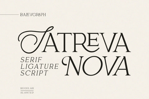 Satreva Nova - A Charming Font Duo Font Balevgraph Studio 