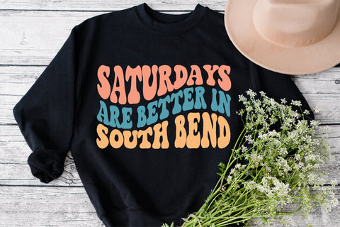 Saturdays Are Better In South Bend svg, wavy style svg, EPS PNG Cricut Instant Download SVG Fauz 