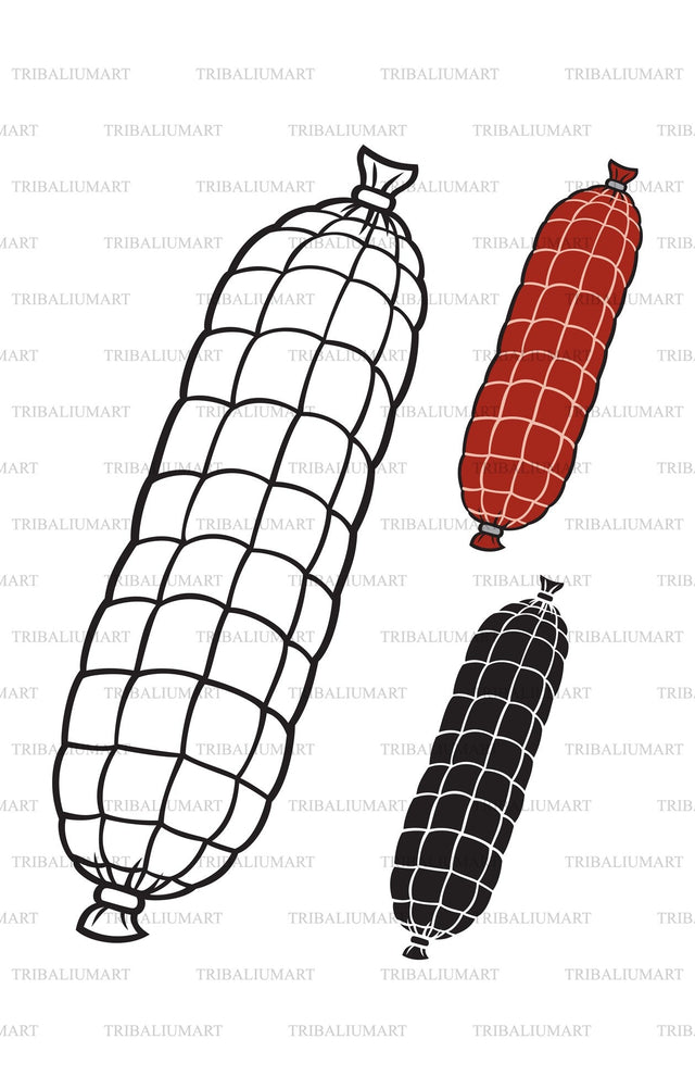 Sausage or salami in net SVG TribaliumArtSF 