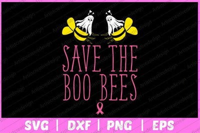 Save The Boo Bees Funny Breast Cancer Awareness Halloween Svg Design SVG artprintfile 