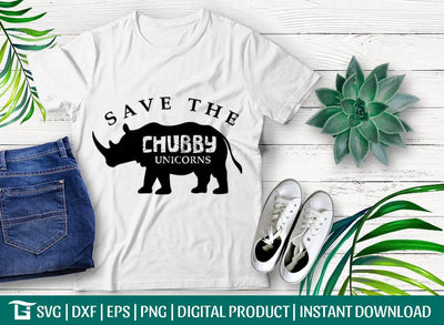 Save The Chubby Unicorns Svg Cut File, Rhino Svg, Animal Svg, Unicorn Svg, Tshirt Design, SVG ETC Craft 