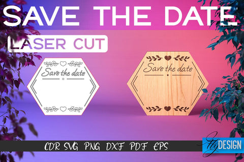 Save the Date Laser Cut SVG | Couple SVG Design | CNC Files SVG Fly Design 