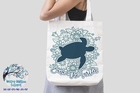 Save The Turtles Mandala SVG SVG Wispy Willow Designs 