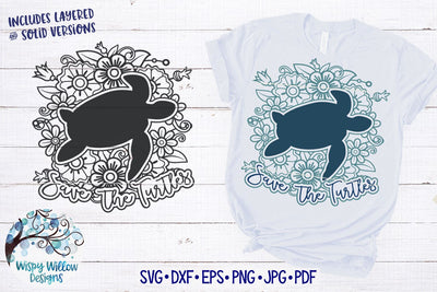 Save The Turtles Mandala SVG SVG Wispy Willow Designs 