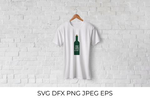 Save water drink wine lettering on bottle SVG LaBelezoka 