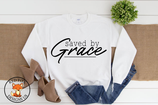 Saved By Grace Svg Png Dxf, Scripture Svg, cutting file SVG RedFoxDesignsUS 