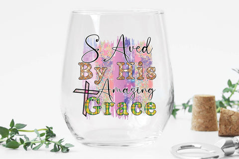 Saved By His Amazing Grace Sublimation Font Creativeart88 