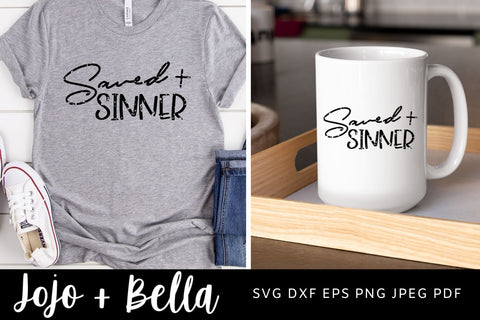 Saved Sinner Svg, svg, Cricut, faith SVG, christian svg, grunge svg, football, blessed svg, SVG Sayings, jesus svg, religious saying svg SVG Jojo&Bella 