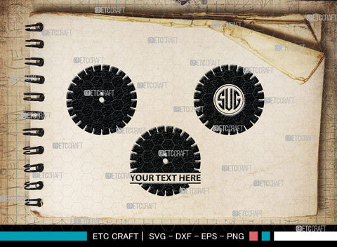 Saw Blade monogram, Saw Blade Silhouette, Saw Blade Svg, Steel Svg, Wheel Svg, Circular Saw Svg, SB00085 SVG ETC Craft 